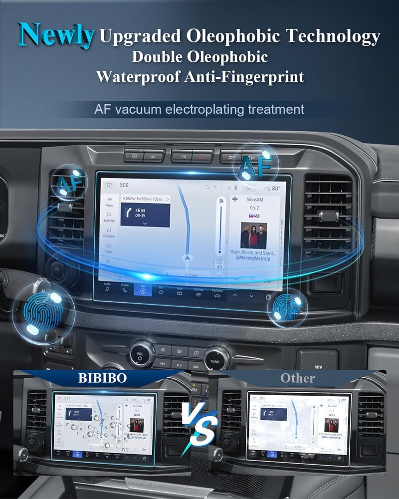 BIBIBO Matte Anti-Glare 2025 Super Duty F-250 Screen Protector for 2023 2024 2025 Super Duty F-250/ F-350/ F-450 (Lariat /King Ranch /Platinum) SYNC 4 12-inch LCD Touchscreen Tempered Glass [ Matte Anti-Reflection Anti-Scratch] 2025 Super Duty Accessories - Image 2